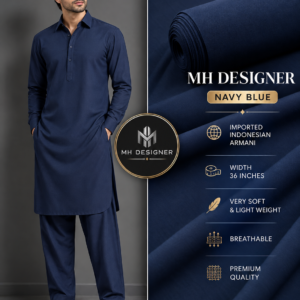 Premium Navy Blue Blended Fabric