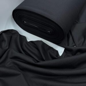 Premium Charcoal Black Self-Texture Slub Fabric